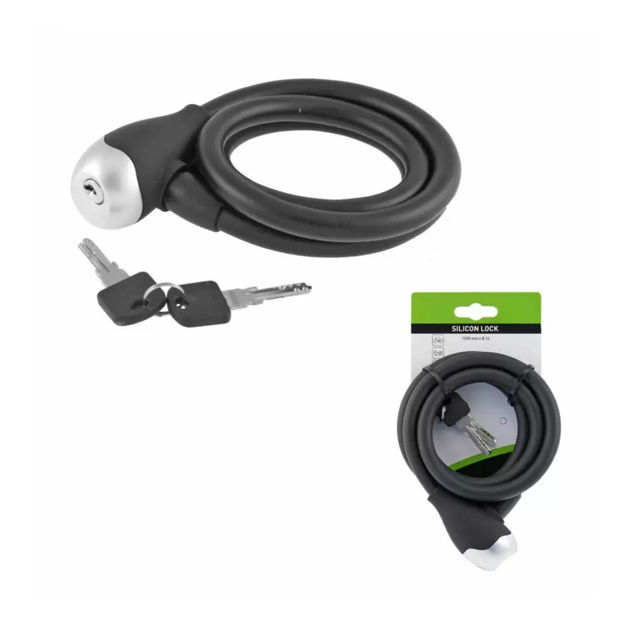 Picture of SPIRAL CABLE LOCK SILICON Ø 12 - BLACK